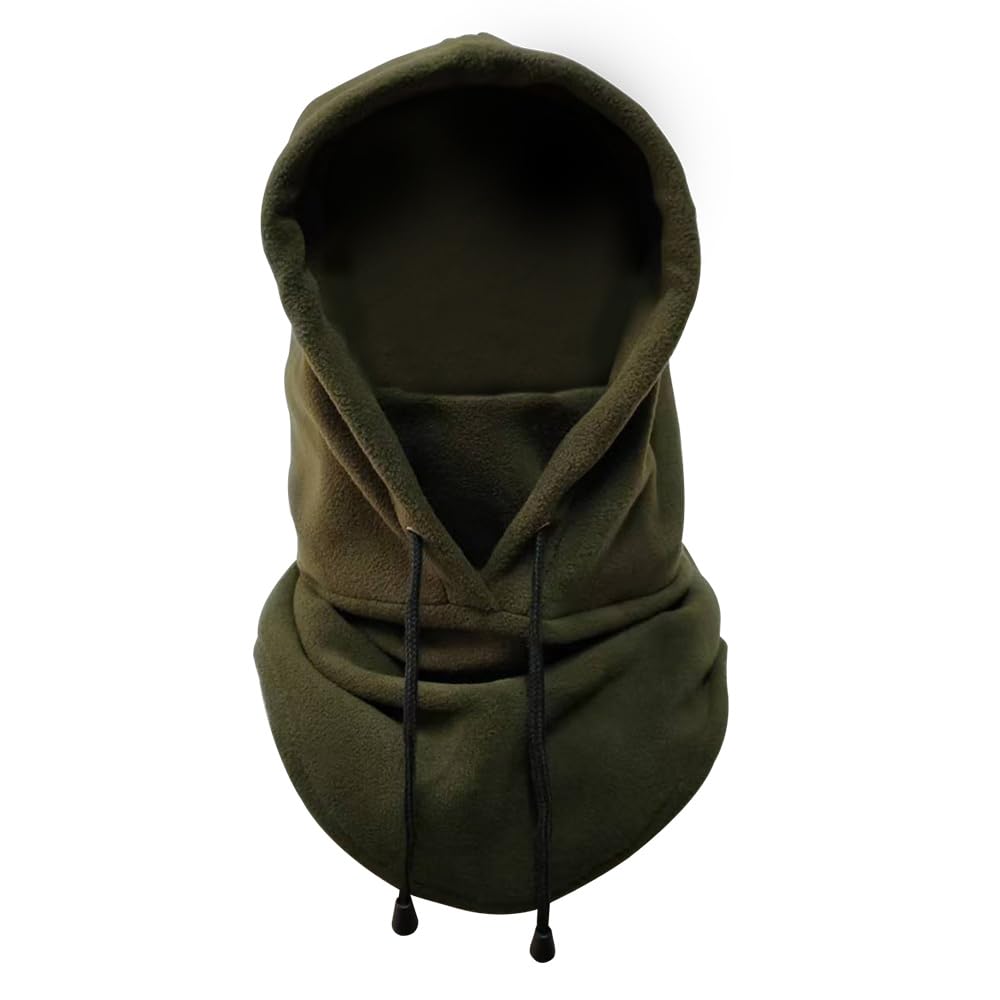 Wanghd Warm Fleece Riding Windproof Ski Headgear, Winter Sports Hat, Cold Weather Mask, Hood Heater, Travel Warm Hat (Army Green)