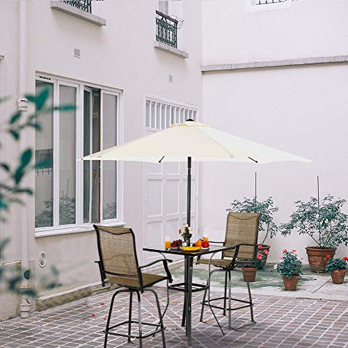 EMERIT Outdoor Patio Bar Height Table Square Metal Bistro Table with Umbrella Hole High Top - Thumbnail 2