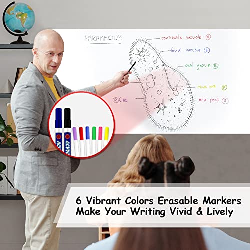 Large Whiteboard Sticker, ACVVIP Self-Adhesive Whiteboard Wall Sticker - 16.5" x 118"(42x300cm) - 8 Colors Markers & 1 Eraser Cloth - Dry Erase Board Sticker for Classroom, Home, O image 8