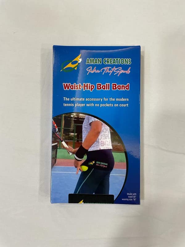 Aman Creations Lycra Spandex Tennis Balls Holding Accessory for Women Skirt Men Waist Hip Band Accessories (Small_Navy Blue) 2