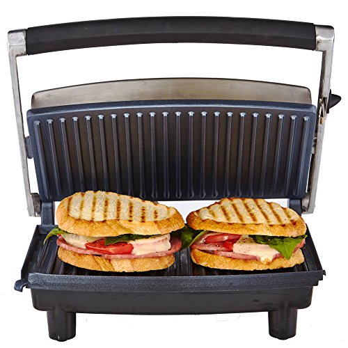 Continental Electric CP43529 Panini Sandwich Grill Maker, One Size, Black