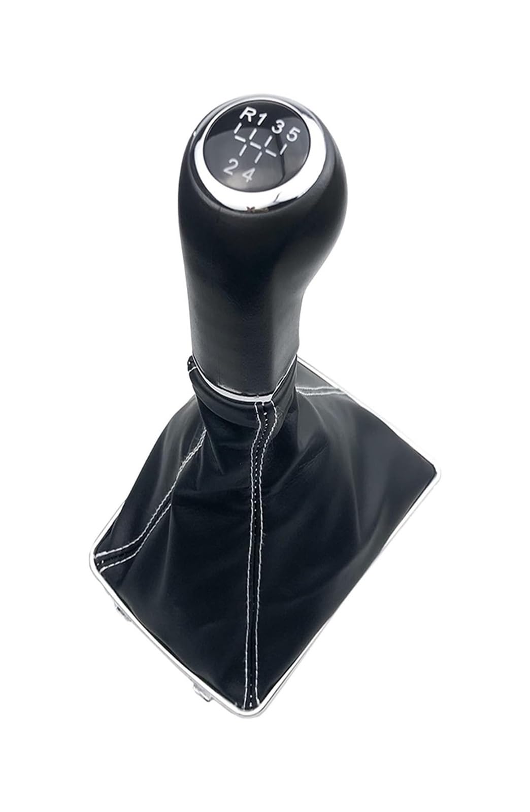 Qmtvfsrh White 5 Speed Car Gear Shift Knob Gear Shift Knob Lever Stick Gaiter Boot