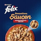 Felix Sensations Saucen Katzenfutter nass, Sorten-Mix, 6er Pack (6 x 12 Beutel à 85g)