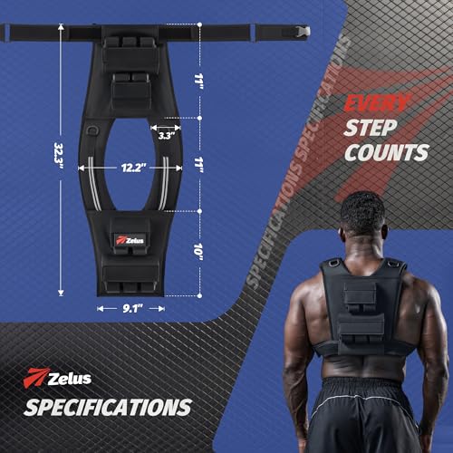 ZELUS Weighted Vest Men, 23/36/45 lb. Weight Vest with 10/16/20 Adjustable Iron Weights for Muscle Building Strength & Functional Training, Weighted Vest for Men with Reflective Strips. - Image 3