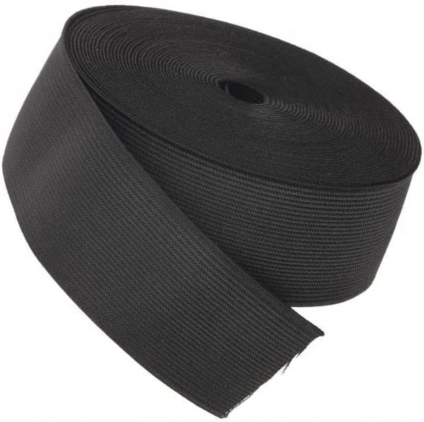 5in Commercial Grade Elastic Black Double Sided 25 Yards