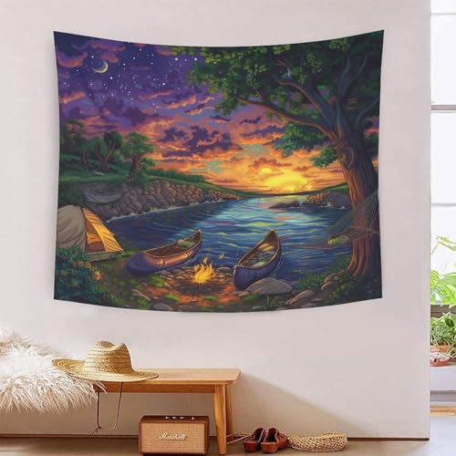 Voiliers 3D effet tapisserie pour masquer un mur nu et décorer le salon
