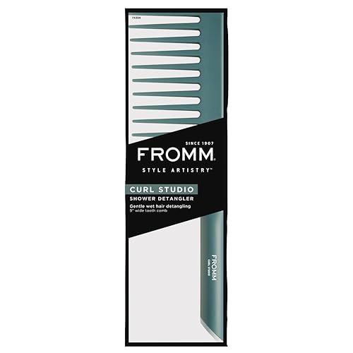 Fromm Peine profesional para desenredar la ducha, 9 pulgadas de ancho, para desenredar cabello húmedo, rizado, rizado, enrollado, texturizado con