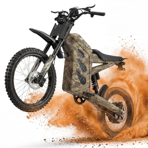 Image of HAPPYRUN G300 Pro Electric Dirt Bike for Adults, 72V 30Ah Battery, 6500W Motor, 50 MPH Speed, 70 Mile Range, 350 Lbs Load Capacity, Hydraulic Brakes