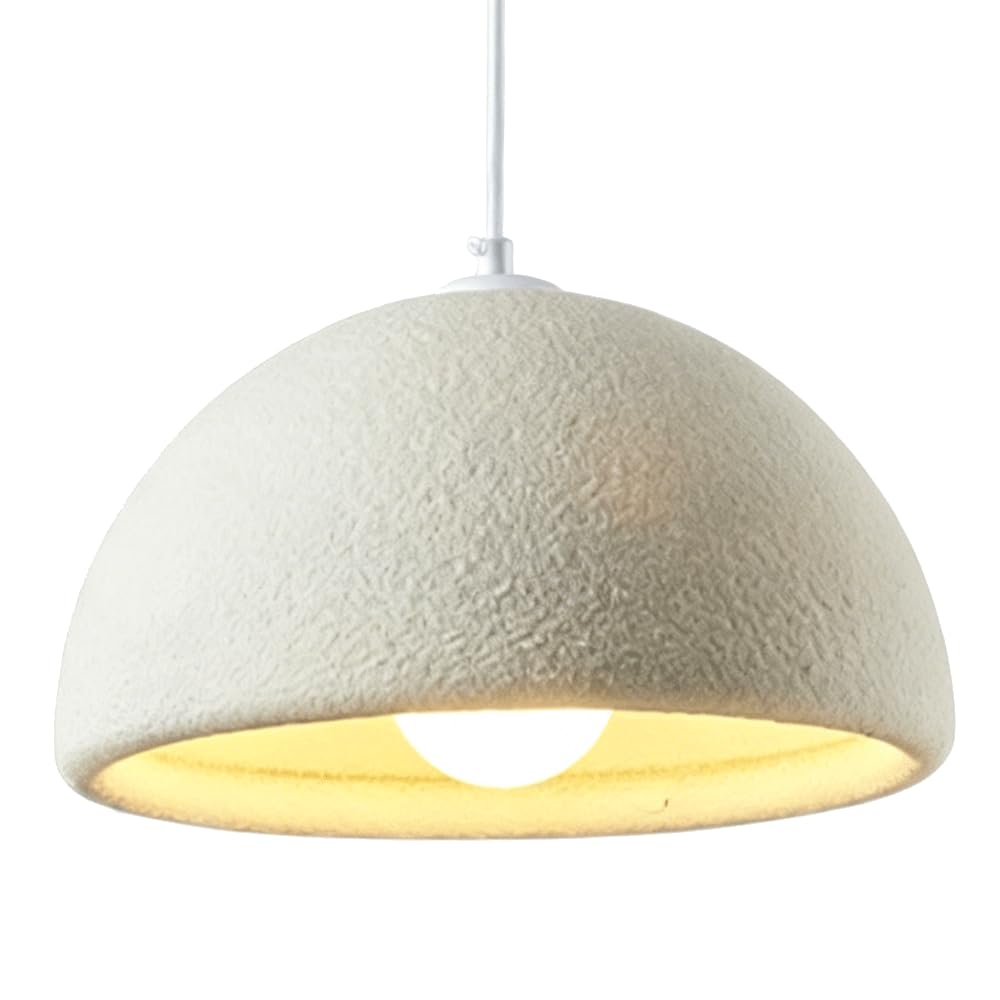 ESIYUVO Minimalist Dome Pendant Light Dome Hanging Lamp Retro Semi-Circle Chandelier High-Density Polystyrene Kitchen Island Lighting Fixture E27 for Entryway Bar Counter Corner Apartment Loft