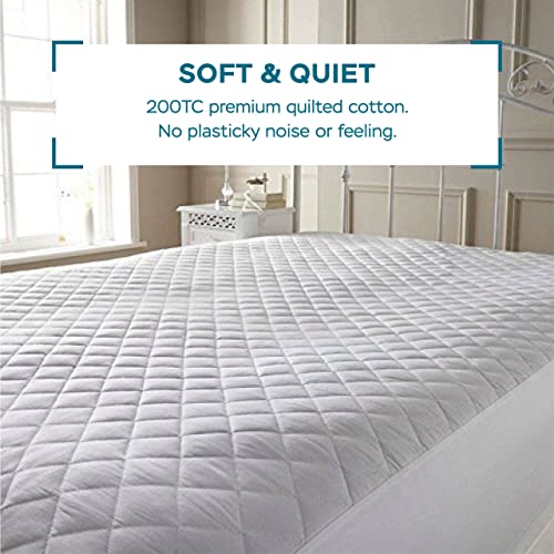 Waterproof Mattress Protector (Twin), Premium With Four Layer Protection, Super Soft, Comfortable And Breathable, Fitted, Machine Washable And Vinyl Free #TOP5