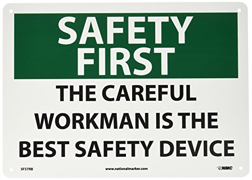 Panneau OSHA Safety First NMC SF57RB plaque de sécurité rigide