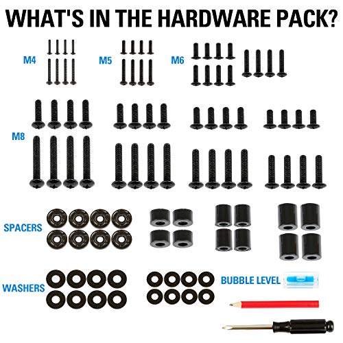 Mounting Dream Universal TV Mounting Hardware TV Wall Mounts Hardware Kit Fits All TVs, Screw for TV Mount with M4, M5, M6, M8 TV Screws, Spacers and Washers for Samsung TV up to 82 inch MD5756