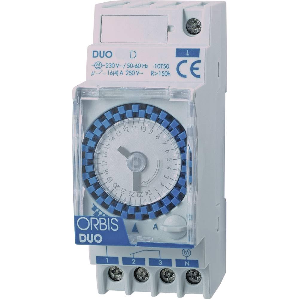 Duo D 230 V. Interruptor HORARIO ANALOGICO 2 Mod. Diario SIN Reserva MANIOBRA 30 MN. 16(4) A