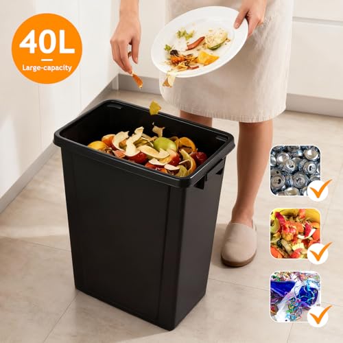 Caneca de basura negra rectangular 10 galones 12 unidades miniatura 6