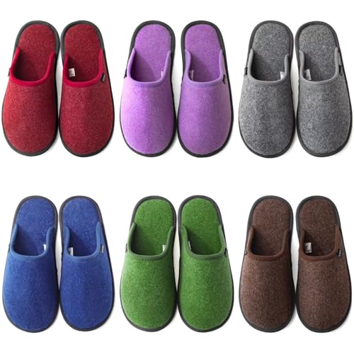 BUGUKI House Slippers for Guests Non-Disposable Washable Spa Slippers Set Non-Slip Felt for Spa...