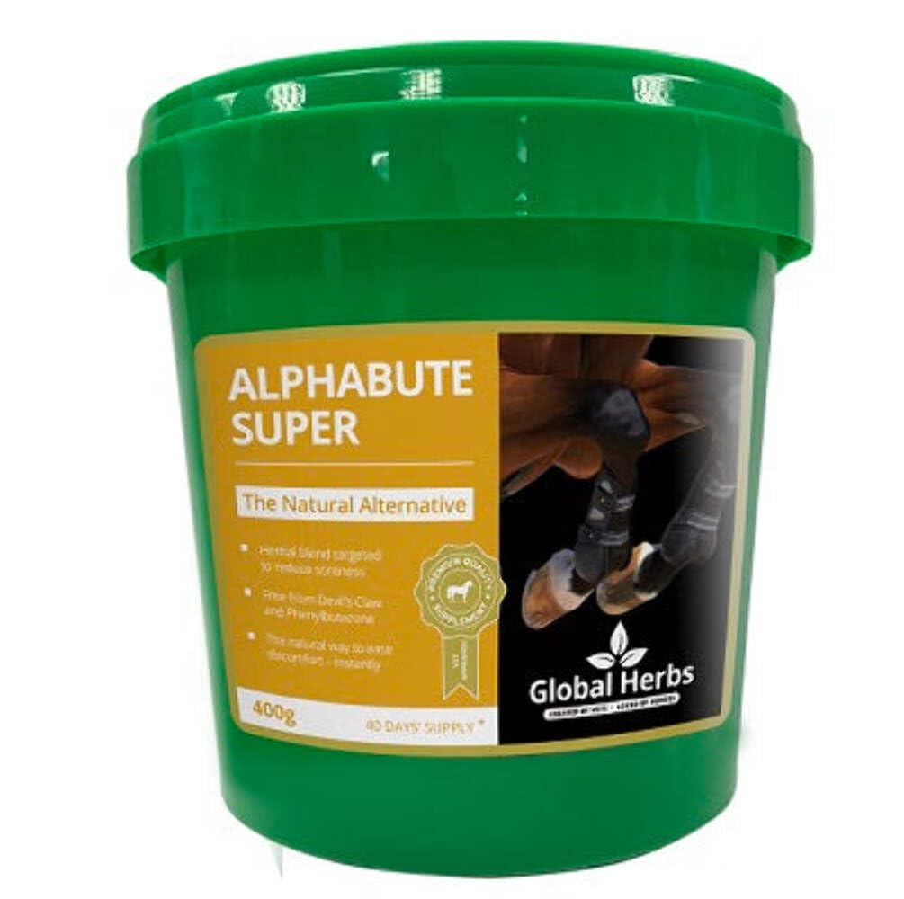 Global Herbs Alphabute Super Equine Mobility & Comfort Support Powder 400g, Green, 400 g