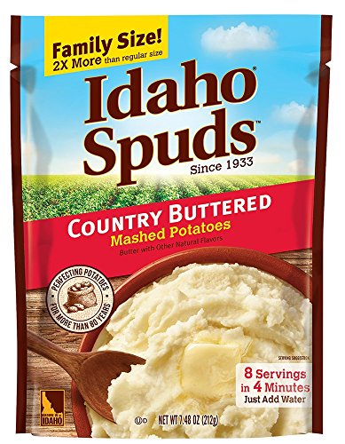 Idaho Spuds Family Size, Country Buttered Mashed Potatoes, 6 Count