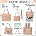MOMINSIDE Diaper Bag Tote, Leather Diaper Bag Backpack with 14 Pockets, Convertible Baby Bag for Boys Girls, Baby Registry, Changing Pad, Large 4 Insulated Pockets (Camel)