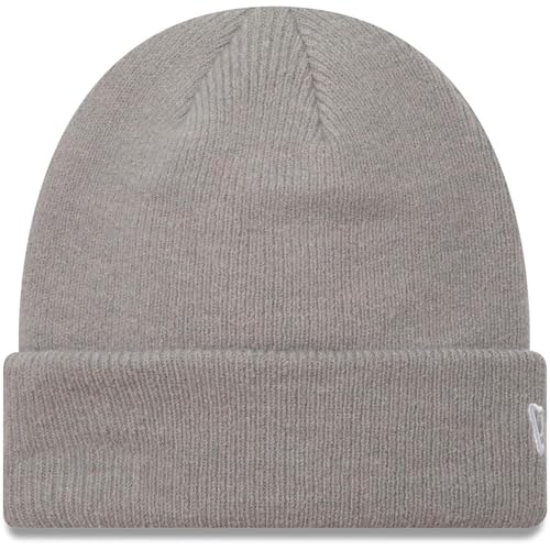 Bonnet d'hiver New Era Beanie protégeant efficacement les oreilles du froid en maille grise souple