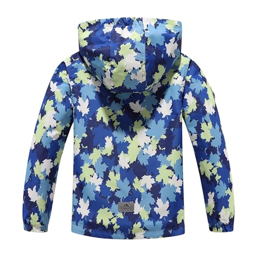 image for MGEOY Boys Rain Jacket Lightweight Waterproof Hooded Fleece Lined Rain