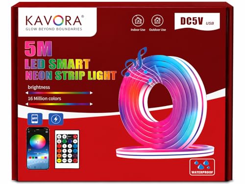Image of Neon Magic RGB LED Strip Light 16.4 Feet App & Remote Control Flexible Multicolor Decorative Lighting for Home wall Decor, Bedroom & Gaming Setup | 5 Meter | (Magic RGB)