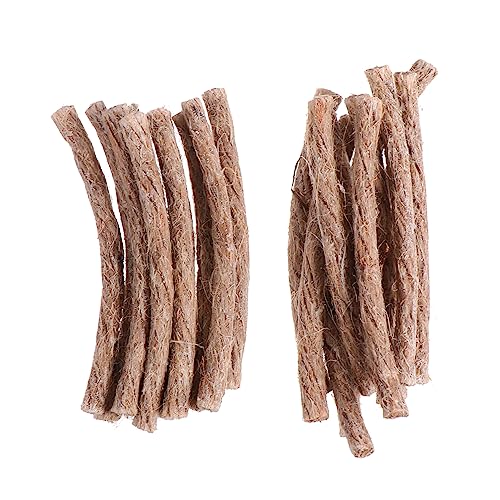 VICASKY 10pcs Beeswax Fire Rope Wick Camping Fire Starter Cord Set for Hiking and Outdoor Barbecue, Natural Hemp Material Flame Ignition Rope for Adventurers