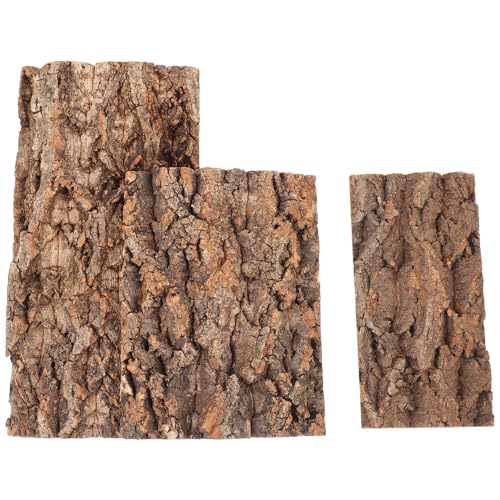 3Pcs Decorative Terrarium Bark for Reptile Tank Natural Aquarium Bark Background for Turtle Platform Lightweight and Easy to Arrange Compact for Stunning Habitat