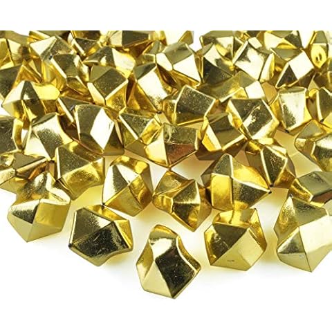Goodymax® Kristall-EIS 25 mm Gold 50 Stück - EIS Deko Steine Streudeko Diamanten Tischdeko Edelsteine Goldene Hochzeit Granulat Cover