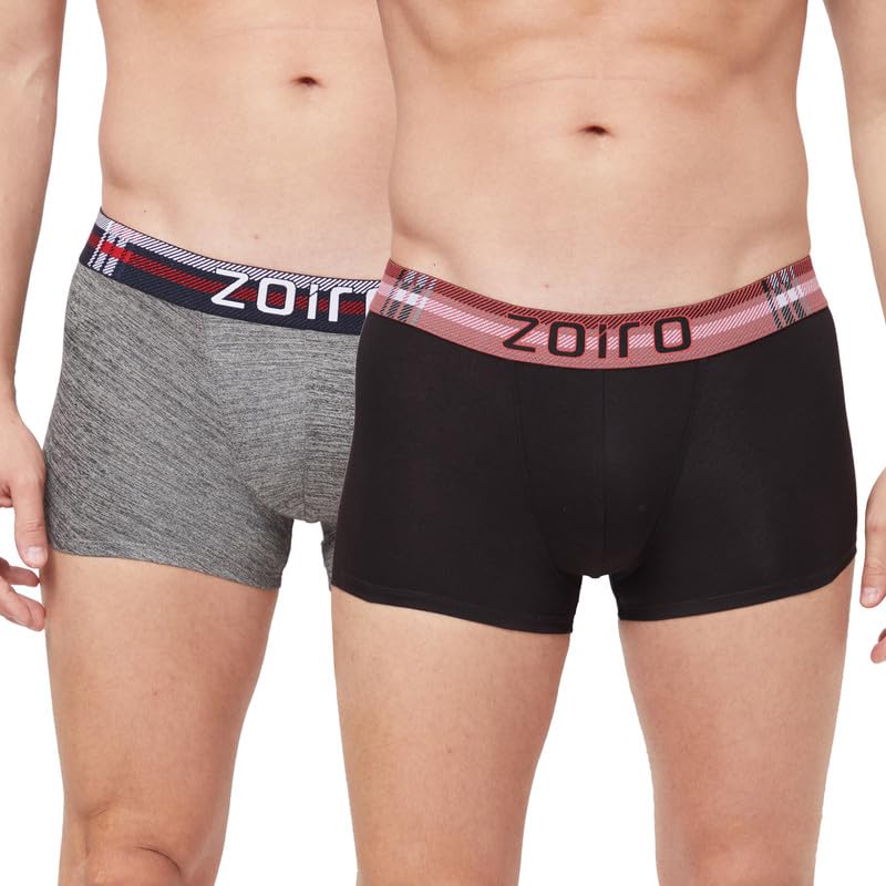 zoiro Men's Soft Cotton Blend Solid Trend Trunk (Pack of 2)-picture-15