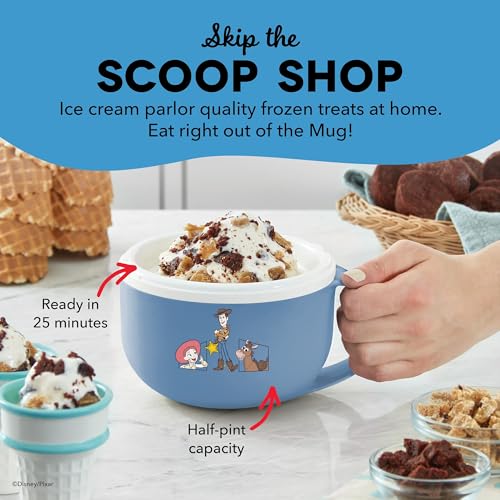 Image of Disney | Dash Toy Story My Mug Ice Cream Maker - Electric Countertop Soft Serve Ice Cream Machine, Single Serve Half-Pint Toy Story Mug with Ingredient Chute & Recipe Guide