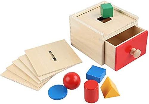 Adena Montessori Sorting Drop Box Juguete con 6 Borad y Cajón Juguetes Educativos para Niños Bebés Niños Pequeños