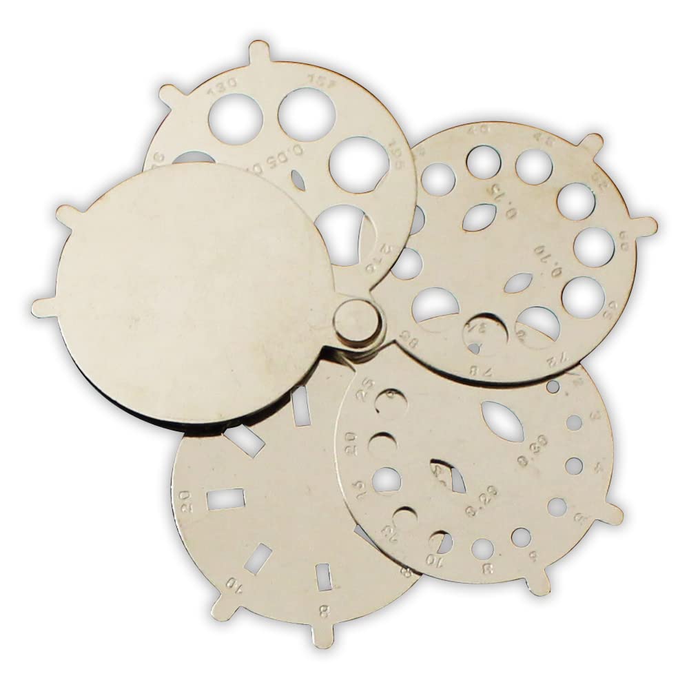 ToolUSA Folding Fan Stone/Diamond Gauge | Precise Gemstone Measurement Tool | Durable & Compact Design | Essential for Jewelers & Gemologists