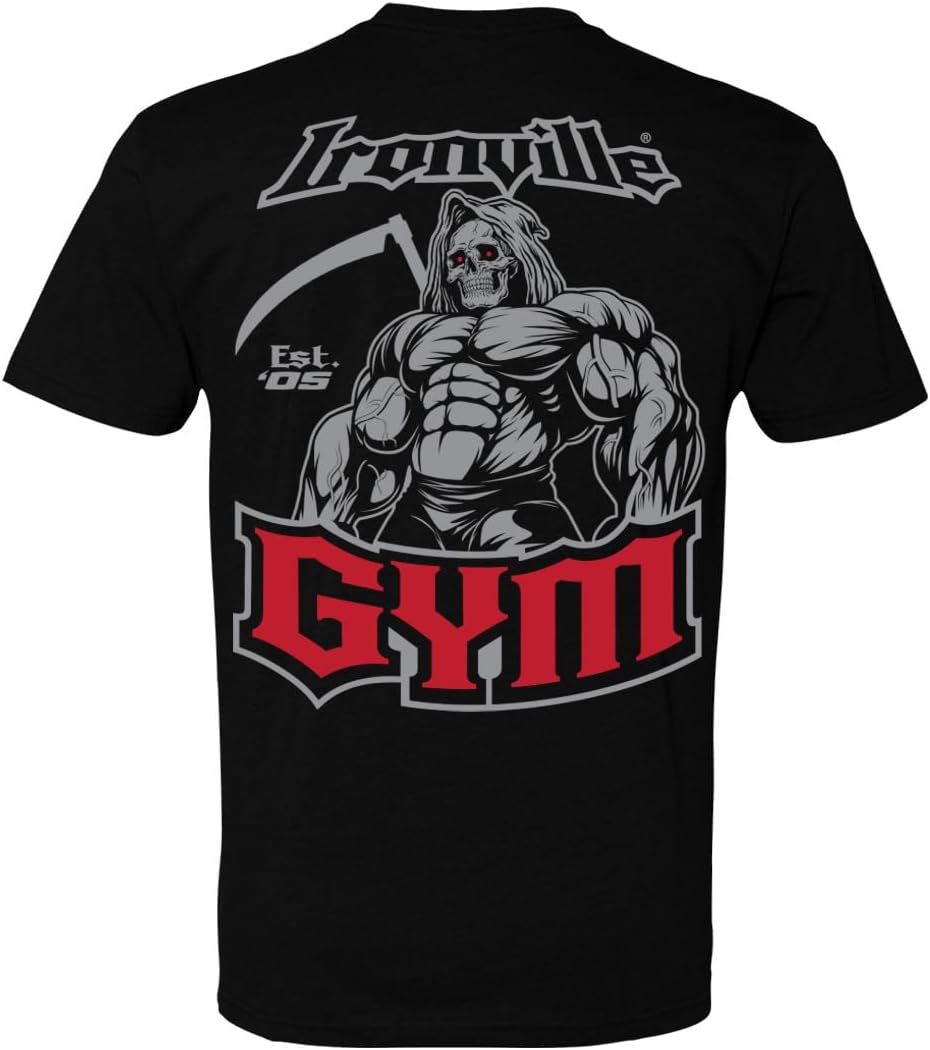 Ironville Gym Grim Reaper Weightlifting Soft Blend T Shirt