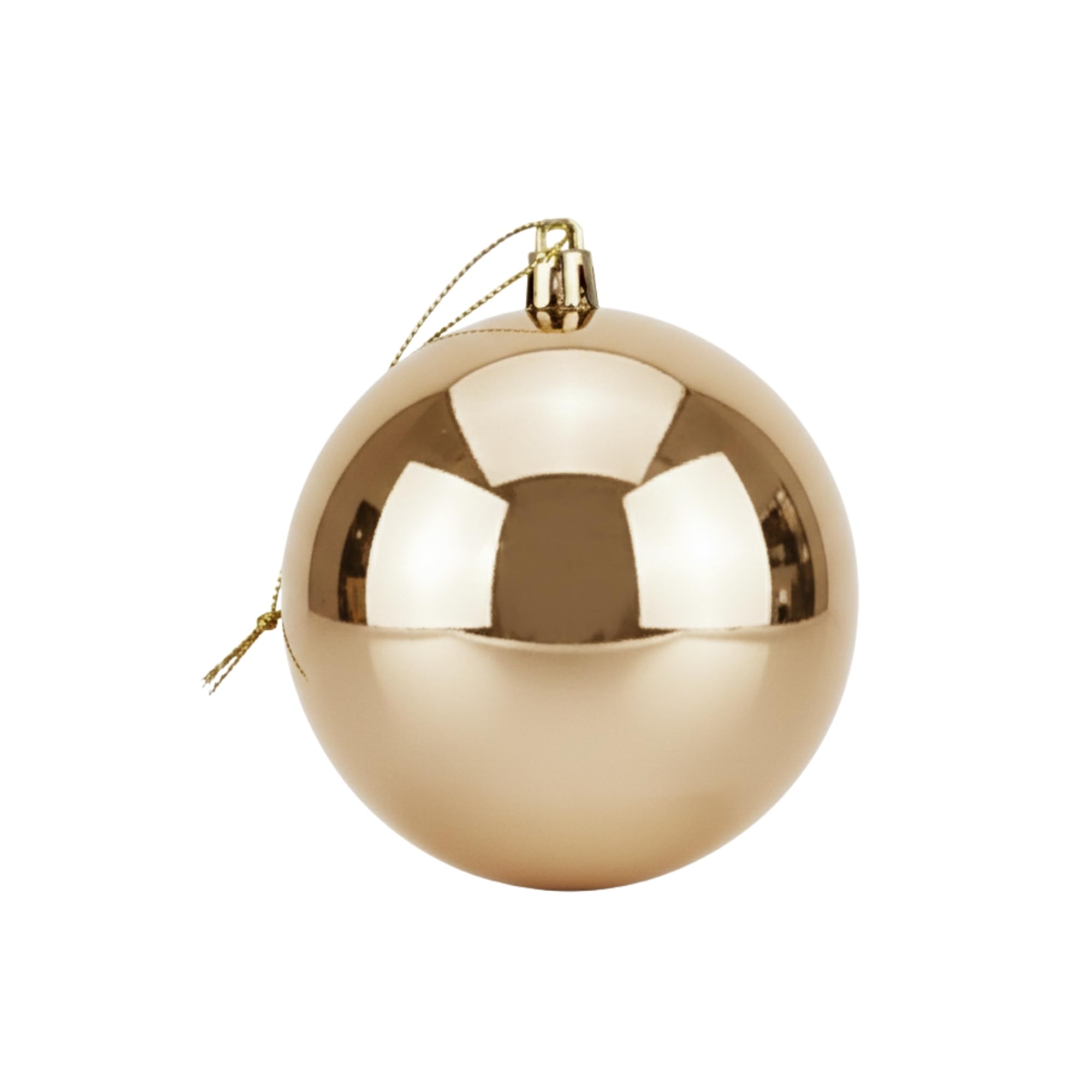 20cm Large Champagne Bauble PVC Shatterproof Glossy Finish Christmas Balls Ornament - Festive Xmas Tree Hanging Decorations, Round Ornament for Holiday Home Decor