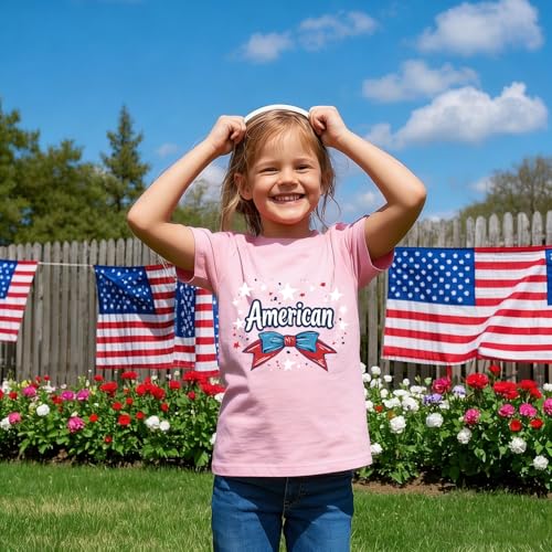 Image of Boys 4th of July Shirts-Toddler Girls Patriotic American Flag Tees Kids Memorial Day USA T-Shirts 2-7T