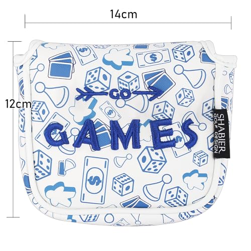 Couvre-club de golf grand maillet imprimé bleu et housse putter