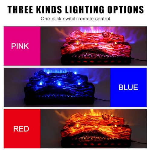 Image of Electric Fireplace Logs Realistic Flame Effect Fake Flame Block USB Powered Electric Fireplace Remote Control Fireplace Placement Home Decoration 16.7 * 8.7 * 5.9 in No Heat Function