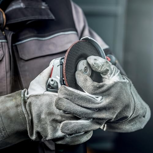 Image of Metabo 6-Inch Angle Grinder, 10,000 RPM, 12 Amp, AC /DC, Slide Switch (Locking), Safety Clutch, M-Quick Wheel Change, Made in Germany, Low Vibration Handle, W 13-150 Quick, 603632420, Green