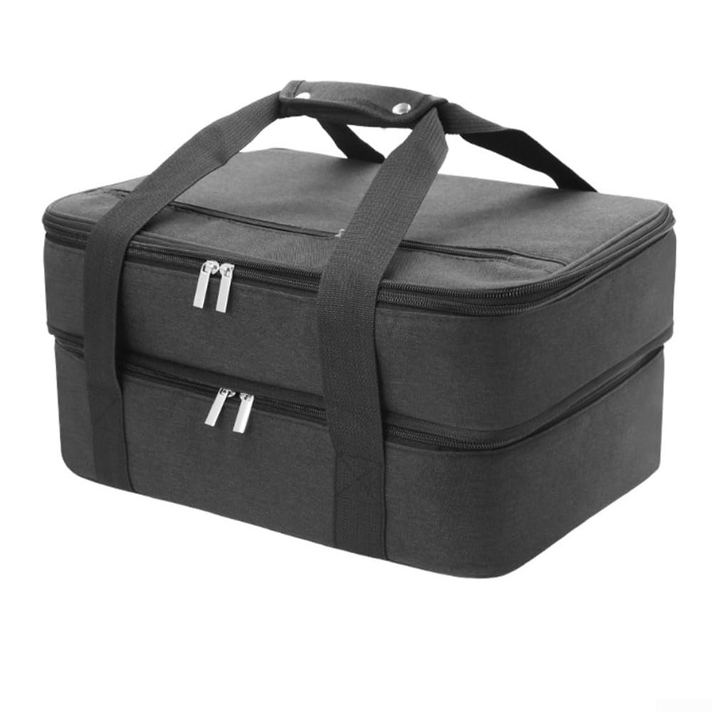Borsa termica per casseruole isolate con schiuma PE da 8 mm, borsa termica per il trasporto di alimenti da 22,7 x 33,4 a 25,4 x 38,4 cm, borsa per il pranzo caldo e freddo con tasca per