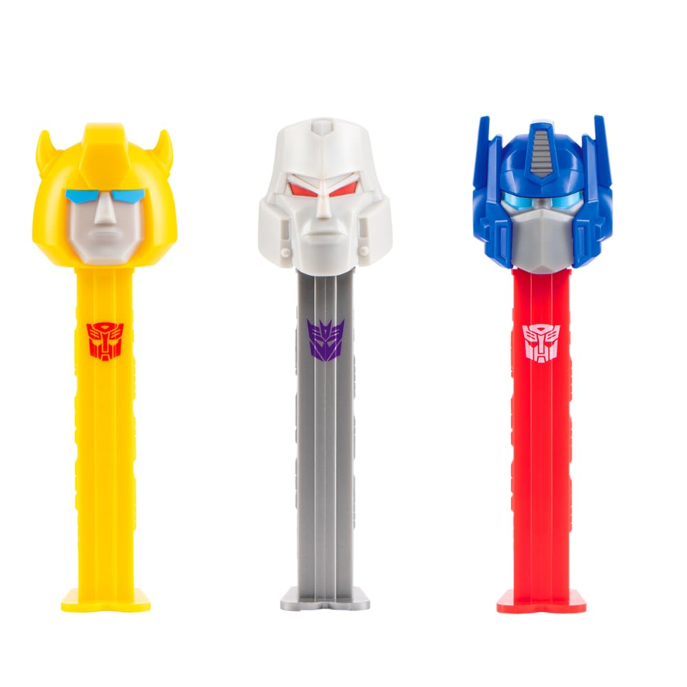 PEZ Transformers Character Sweet Dispensers, Strawberry & Lemon Flavoured, 2 x 8.5 g Refills (Pack of 12)