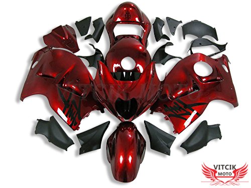 Vitcik (Fairing Kits Fit For Gsxr1300 Gsx-R 1300 Gsxr 1300 Hayabusa 1997 - 2007) Plastic Abs Injection Mold Complete Motorcycle Body Aftermarket Bodywork Frame (Orange) A073 #TOP4