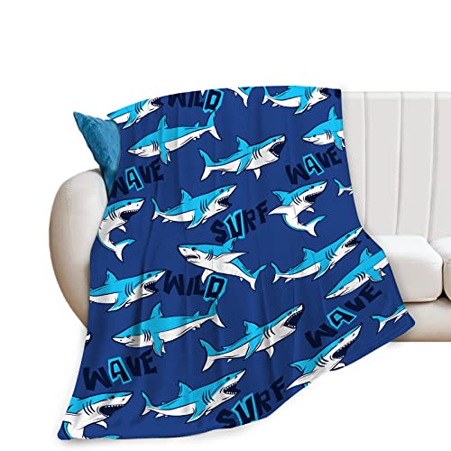 Sharks Blanket For Girl Boy Sharks Throw Blanket Super Soft Fleece Flannel Cozy Plush Fuzzy Sea Sharks Kid Gifts For Sharks Lovers For Couch Sofa Bed 50"X40" #TOP30