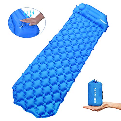 shenkey Camping Isomatte, Ultraleicht Aufblasbare Isomatte, Aufblasbare Luftmatratze Feuchtigkeitsfes Kleines Packmaß für Wandern,Backpacking,Camping,Strand