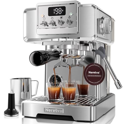 Neretva Espresso Machine, 58mm Professional Espresso Coffee Machine 15 Bar Retro Espresso Maker with...