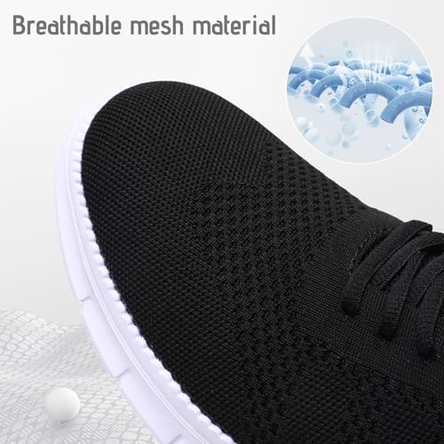 Men's Slip on Walking Shoes Fashion Dress Sneakers Business Oxfords Breathable Lightweight Loafers Tennis for Driving Walking Skate Black_White 122