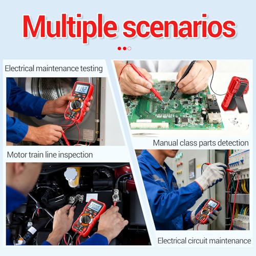Image of ANENG Multimeter with Backlit LCD,Ohm Volt Amp Meter,Non Contact Voltage Tester Measures DC AC Voltage,Current,NCV,Resistance,Capacitance,Diodes,Flashlight Electric Tools for Automotive Battery Test