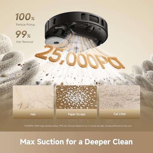 Image of DREAME L40 Ultra Gen 2 Robot Vacuum and Mop with 25,000Pa Suction, Extendable Side Brush and Mop, All-in-One Self-Emptying & Cleaning Dock, Voice & App Control, Black
