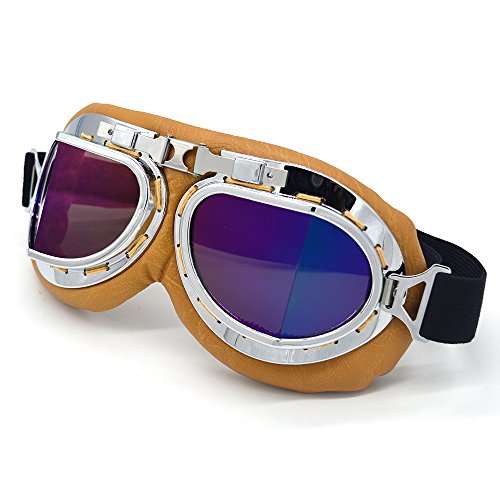 Evomosa Motorcycle Goggles Retro Pilot Style Aviator Glasses For Men Women Windproof Anti-Fog Shockproof Bike Racer Riding Eyewear #TOP2