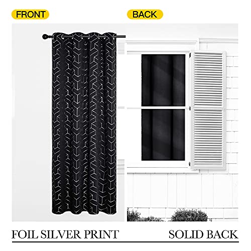 Nicetown Blackout Curtain Panels 84 Inches - Light Reducing Thermal Insulated Solid Grommet Blackout Curtains/Panels/Drapes For Living Room/Nursery/Kids Room (Set Of 2, 52 Inches By 84 Inch, Black) #TOP5