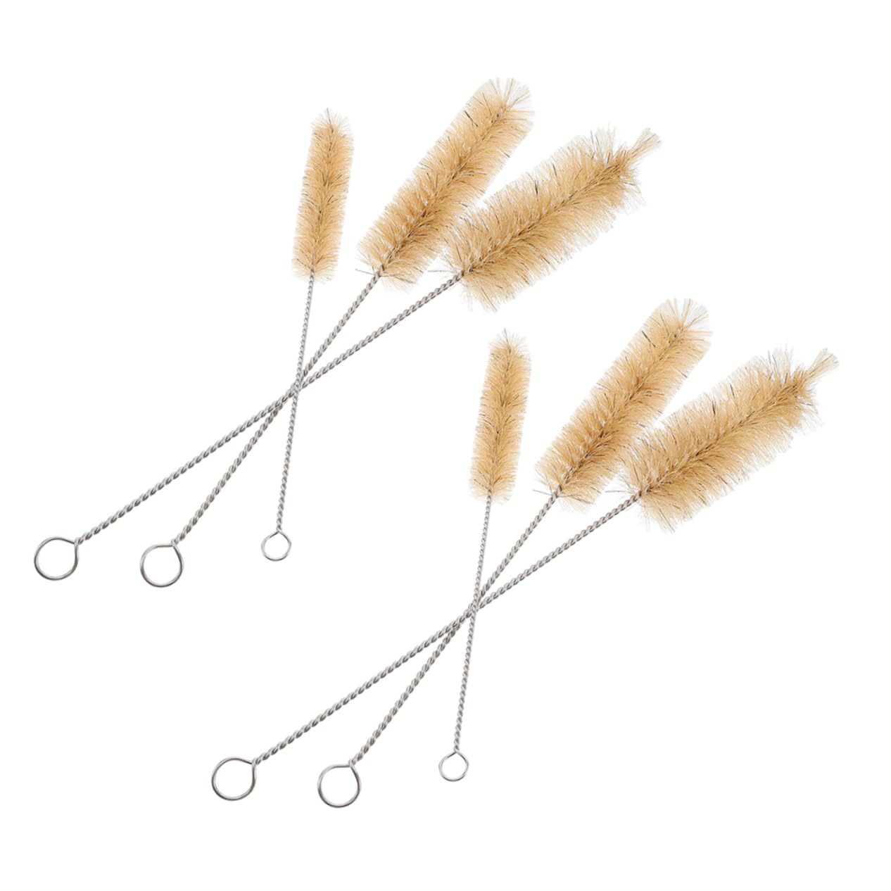 KICHOUSE 6pcs Laboratory Cleaning Brush Flask Test Tubes Wire Cleaning Cleaning Brush Stainless Steel Wire Cleaning Brush Bottle Cleaning Brush Test Tube Brush Tube Pipe Brush Bristle Beige